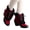 Red, variant on Womens Moccasin Plush Snow Boots Low Heel Warm Winter Ankle Dress Boots for Women