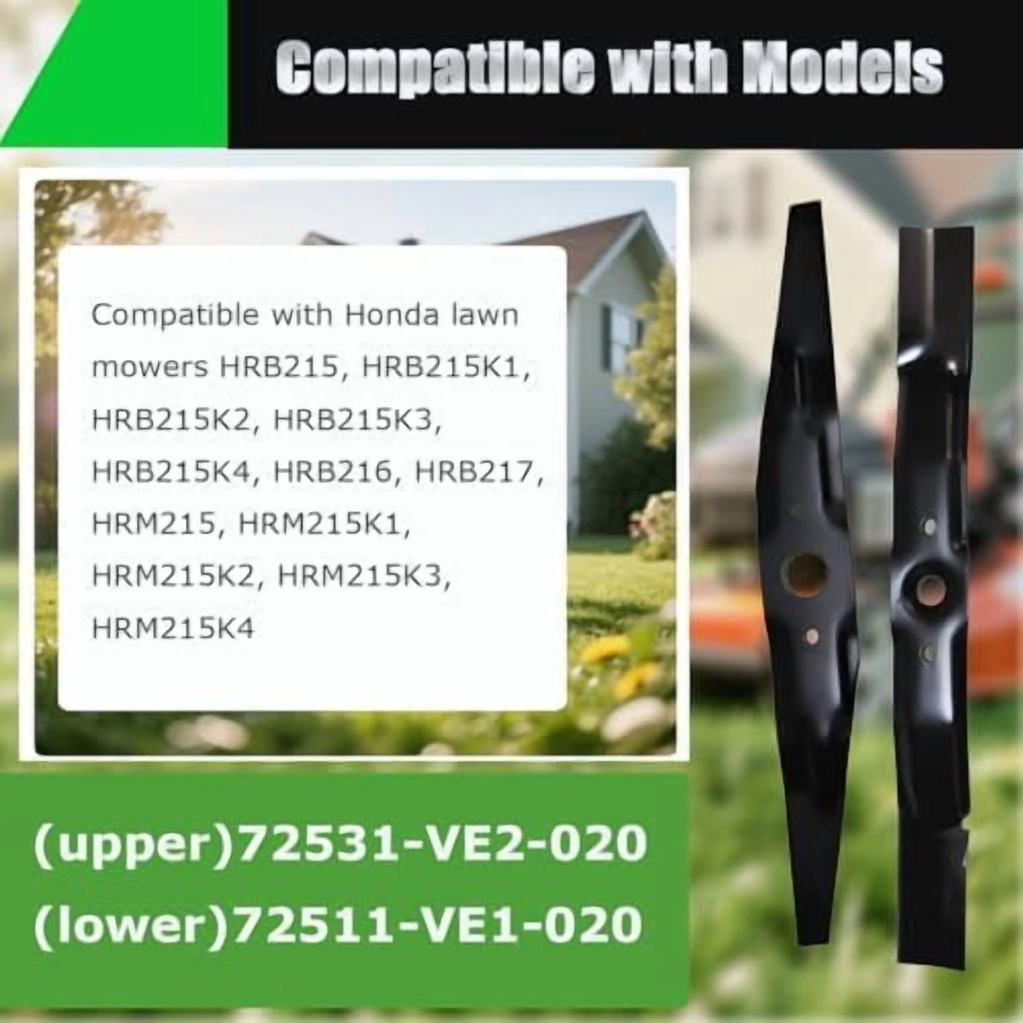 72511-VE1-020 & 72531-VE2-020 Compaitble with Honda HRR216 Blade Kit, Replaces HRS216,HRB215,Lawn Mower Blades Replacement Parts$$Tools