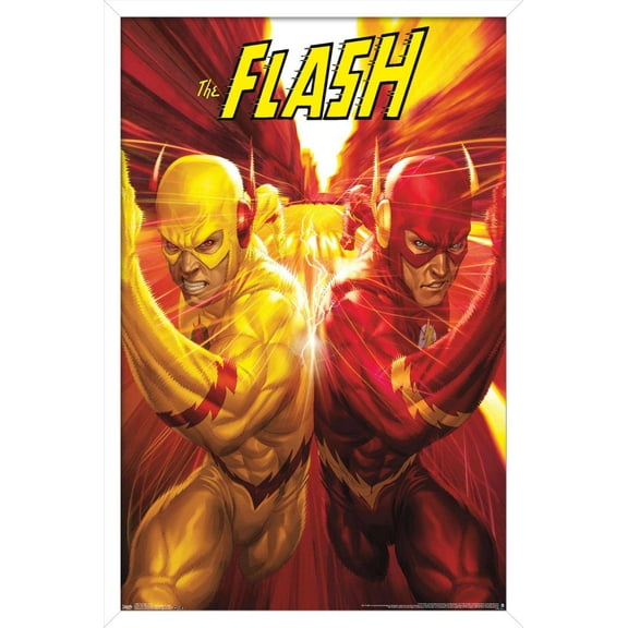 DC Comics - The Flash and The Reverse Flash - Race Wall Poster, 14.725" x 22.375", Framed