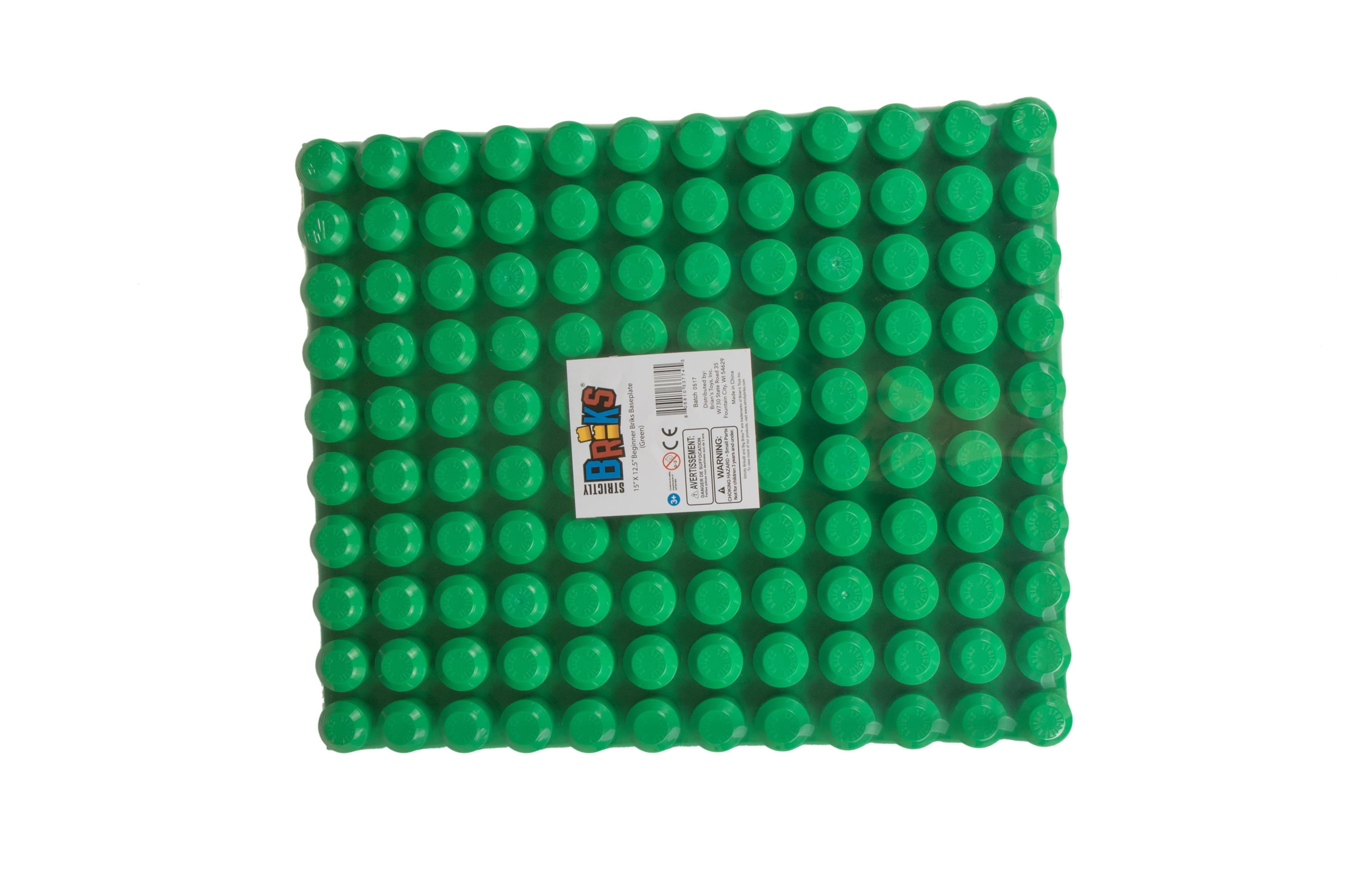 Strictly Briks Beginner Briks Brick Construction Stackable Baseplate 12 5 X 15 10 X 12 Pegs Green Walmart Com