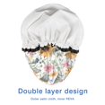 thumbnail image 4 of Shower Caps,White Sunflower Colorful Flower Pattern Waterproof Shower Cap for Women 4 Pieces,Double Reusable Hair Cover for Shower PEVA Elastic Stretch Hem, 4 of 7