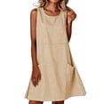thumbnail image 2 of Women's Sleeveless Striped Summer Dress, Round Neck Casual Pullover Sundress, 2 of 8