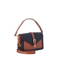 thumbnail image 2 of Time and Tru Women's Lori Front Flap Crossbody Handbag Black and Brown, 2 of 5