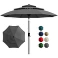 thumbnail image 1 of Garvee 10ft 3-Tier Vented Patio Umbrella, 8 Sturdy Ribs, Crank Lift, Push Button Tilt, Gray, 1 of 8