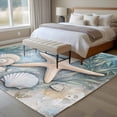 thumbnail image 4 of 5'x8' Area Rugs, Coastal Starfish Indoor Outdoor Area Rug for Living Room Bedroom, Beach Summer Starfish Nautical Shell Blue Washable Bathroom Rugs Kitchen Floor Carpet Mats Home Decor Aesthetic, 4 of 8