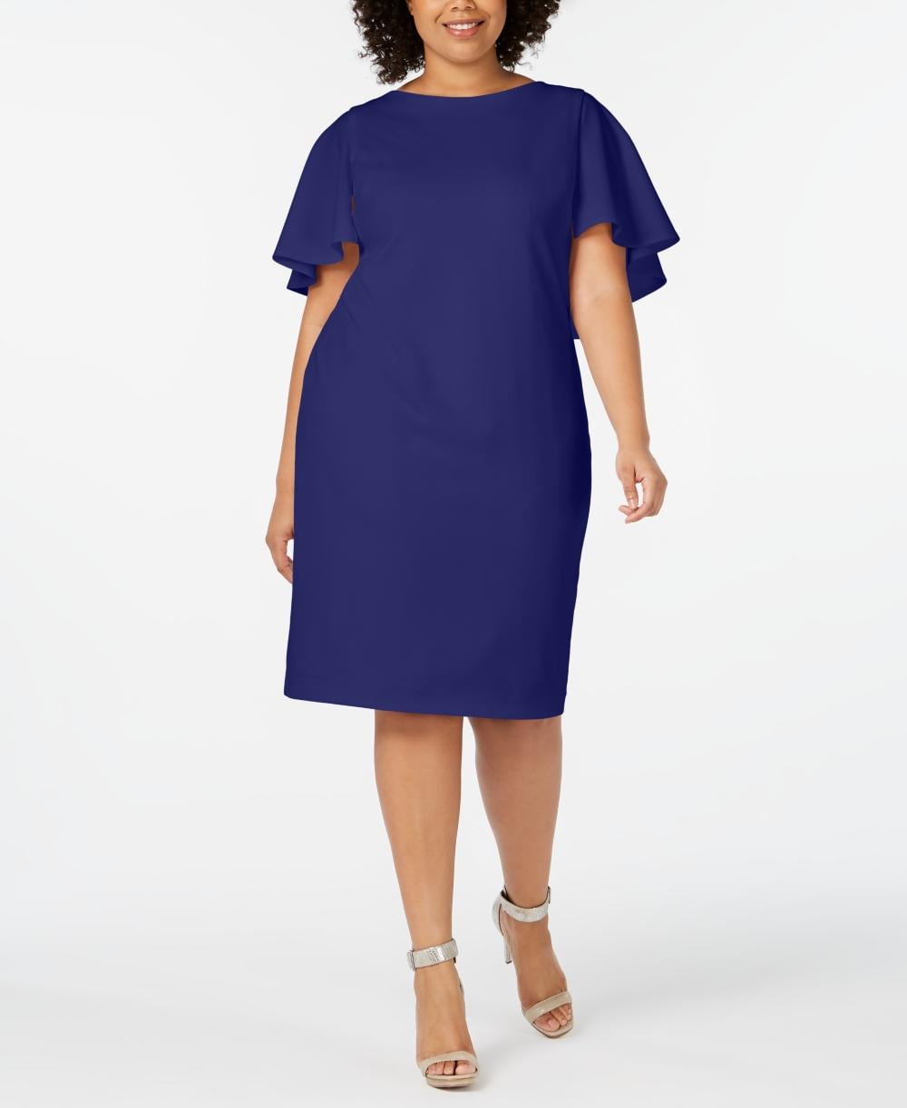 Calvin klein plus size capelet sheath dress Clearance