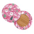 thumbnail image 2 of ZIATUBLE Christmas Santa Claus Stool Seat Cover Protector 2 Piece Washable Chair Seat Slipcover 14"-16" Stain Resistant Stool Seat Replacement Cover Cushioned Bar Stool Covers Round, 2 of 6