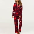 thumbnail image 3 of Iyufng Womens Pajama Sets Long Sleeve,Valentine's Day Pajama Sets for Women Plus Size,Sleepwear Sets,2 Piece Womens Plus Loungewear with Pockets V-Neck Valentines Love Heart Pjs S-XXXL, 3 of 7