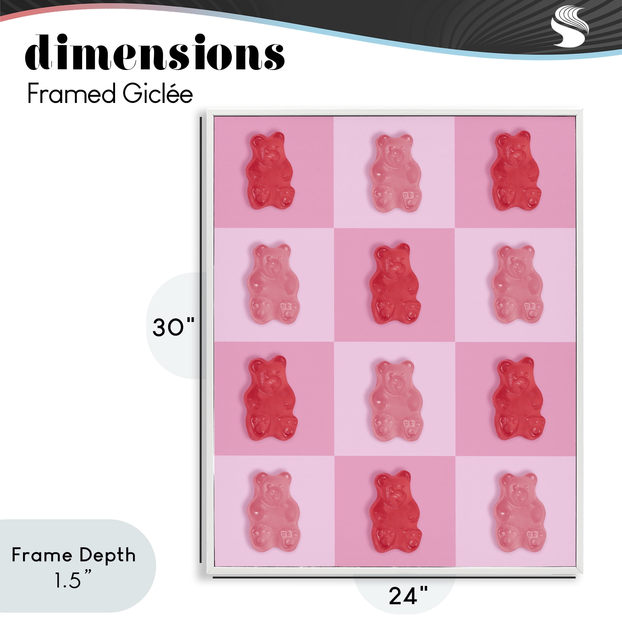 Stupell Industries Pink & Red Candy Bears White Framed Giclee Art, design by LISH Creative