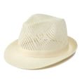 thumbnail image 2 of POIUYTR Boater Hats for Men Straw Trilby Hat Short Brim Fedora Straw Sun Hat for Men Panama Beach Hat, 2 of 5