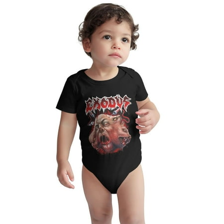 

Exodus s Toddler Baby Boys Girls Short-Sleeve Bodysuits Cotton Romper Black 2 Years