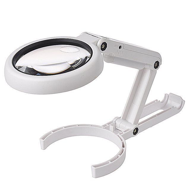 Lámpara de Mesa de Cristal con Lupa Plegable 5X/11X,con 8 Luces LED, para Lectura,Pasatiempos,Joyas,Manualidades o Banco de Trabajo LingWen 9024736121625
