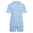 thumbnail image 2 of vdgthytj Womens 2 Piece Pajama Set Printed Short Sleeve Button down Shirts and Shorts Set Sleepwear Pjs, 2 of 7