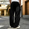 thumbnail image 6 of Evdexr Corduroy Pants Mens Drawstring Baggy Sweatpants Fall Winter Hip Hop Travel Pants Loose Fit Breathable Solid Color Trousers with Pockets 3XL, 6 of 6