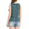thumbnail image 3 of INSPIRE CHIC Women's Ruffle Chiffon Sleeveless Floral Top M Blue, 3 of 6