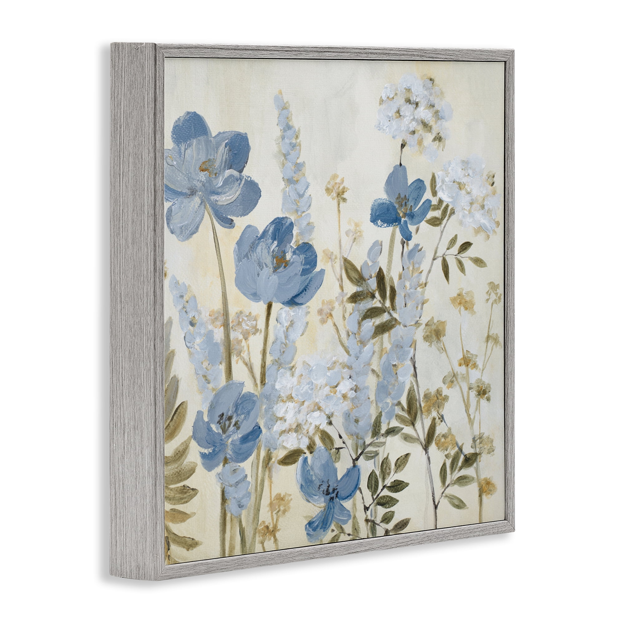 Stupell Industries Peace In The Blue Garden Gray Framed Giclee Art, design by Lanie Loreth