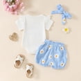thumbnail image 4 of TOWED22 Baby Girl Clothes Newborn Dress Infant Romper Summer Outfit Cute Toddler Clothing Skirt Set Blue,9-12 M, 4 of 4