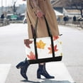 thumbnail image 4 of FORMRS Canvas Laptop Tote Bag for Women with 15.6" Computer Compartments Shoulder Handbag, White Autumn Leaves, 4 of 7