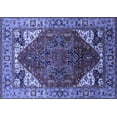 thumbnail image 1 of Ahgly Company Machine Washable Indoor Rectangle Oriental Blue Industrial Area Rugs, 5' x 7', 1 of 4