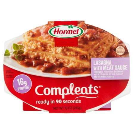 - (6 Pack) Hormel Compleats Lasagna with Meat Sauce, 10 Ounce