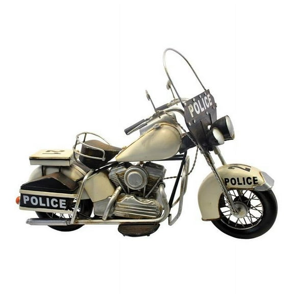 Cheungs JA-0262 White & Black Police Motorcycle