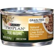 (24 Pack) Purina Pro Plan Grain Free Wet Cat Food Pate, Chicken and Liver Entree, 3 oz. Pull-Top Cans