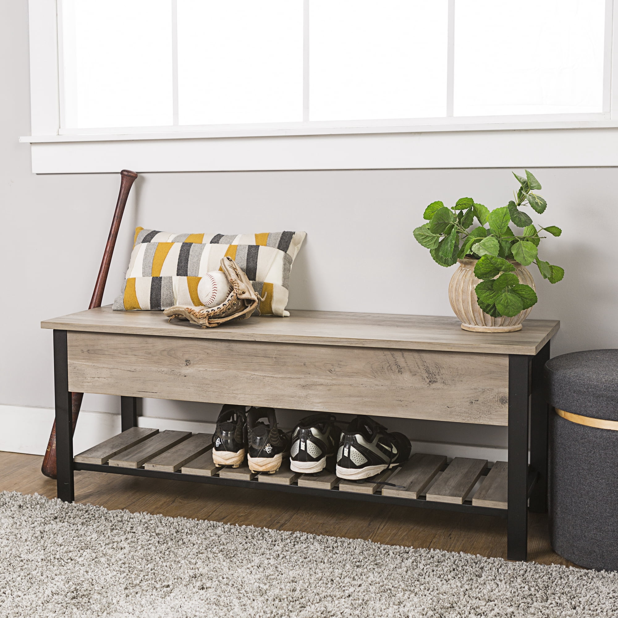 shoe storage bench with pad