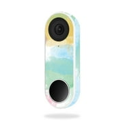 MightySkins NEHEL-Watercolor White Skin for Nest Hello Video Doorbell - Watercolor White