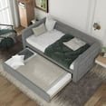 thumbnail image 3 of Harper & Bright Designs Twin Size Upholstered Daybed with Trundle Padded Back and Sides, Grey, 3 of 8