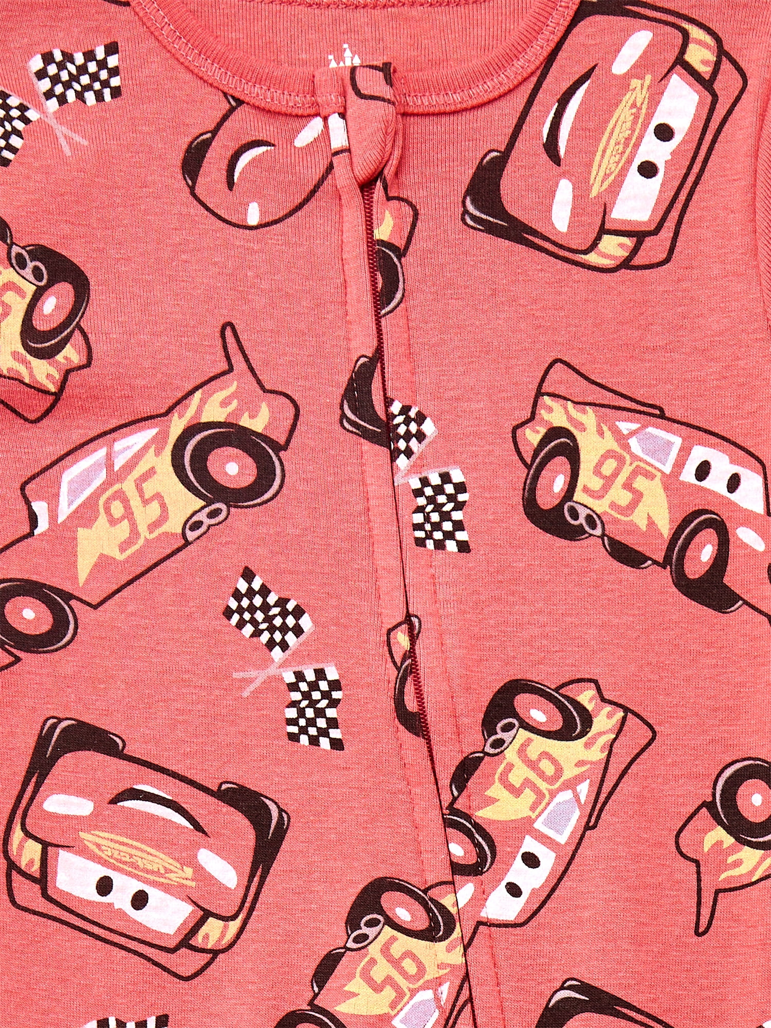 Disney Cars Baby Boys or Girls Two-Way Zip Front Footed Pajama One-Piece, Sizes 0-6/9M