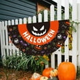 thumbnail image 5 of 2pcs Halloween Bunting Flag 3 Stripe Half Fan Flag Bunting Banner Trick or Treat Halloween Party Decoration Outside Porch Garden Outdoor Yard Indoor Home, 5 of 5