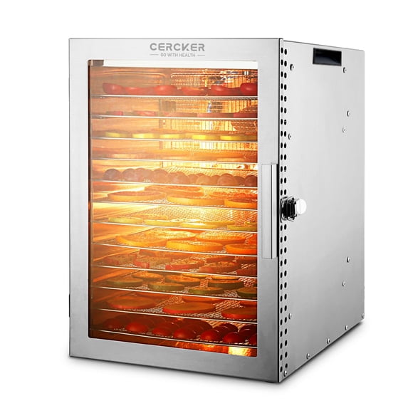 Deshidratador de alimentos Cercker de 12 bandejas, 800 W, temporizador de 24 h, 120 V