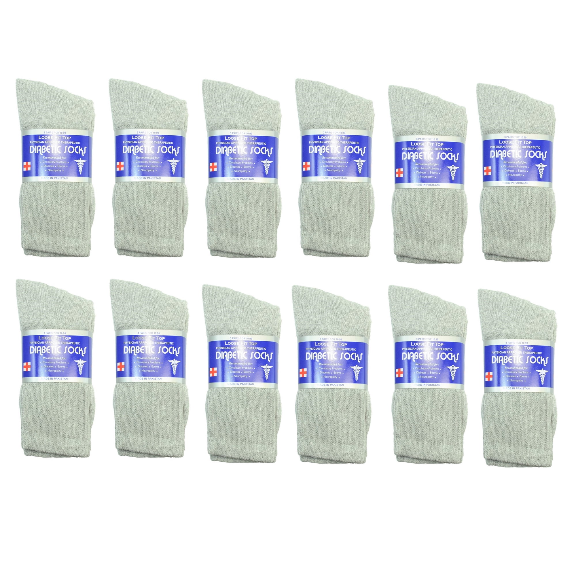 Gelante Men & Women Diabetic Socks Doctors Physicians Recommended Approved Therapeutic Bundle Value Pack 12 Pairs