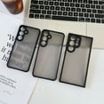 thumbnail image 2 of Translucent Case for Samsung Galaxy S25, Hard Frosted PC Back + Black Soft TPU Bumper Support Wireless Charging Slim Fit Shockproof Protective Case Cover for Samsung Galaxy S25, Black, 2 of 8