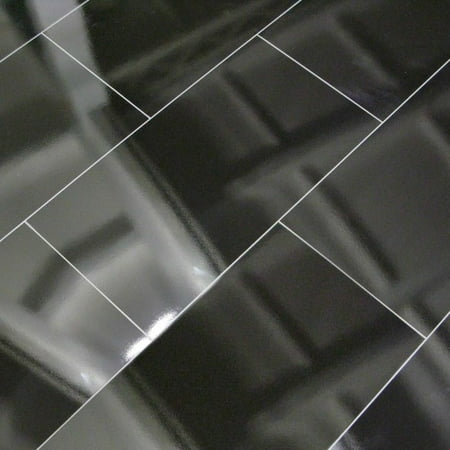 Elesgo Maxi V5 Tile Format Super Gloss Laminate Floor in Black 26.70 Sq. (Best Floor Tile Material)