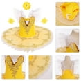 thumbnail image 3 of OBEEII Girls Ballet Leotards Ruffle Sleeve V Neck Ballerina Dance Outfits Dancewear with Hair Clip and Armbands, 3 of 8