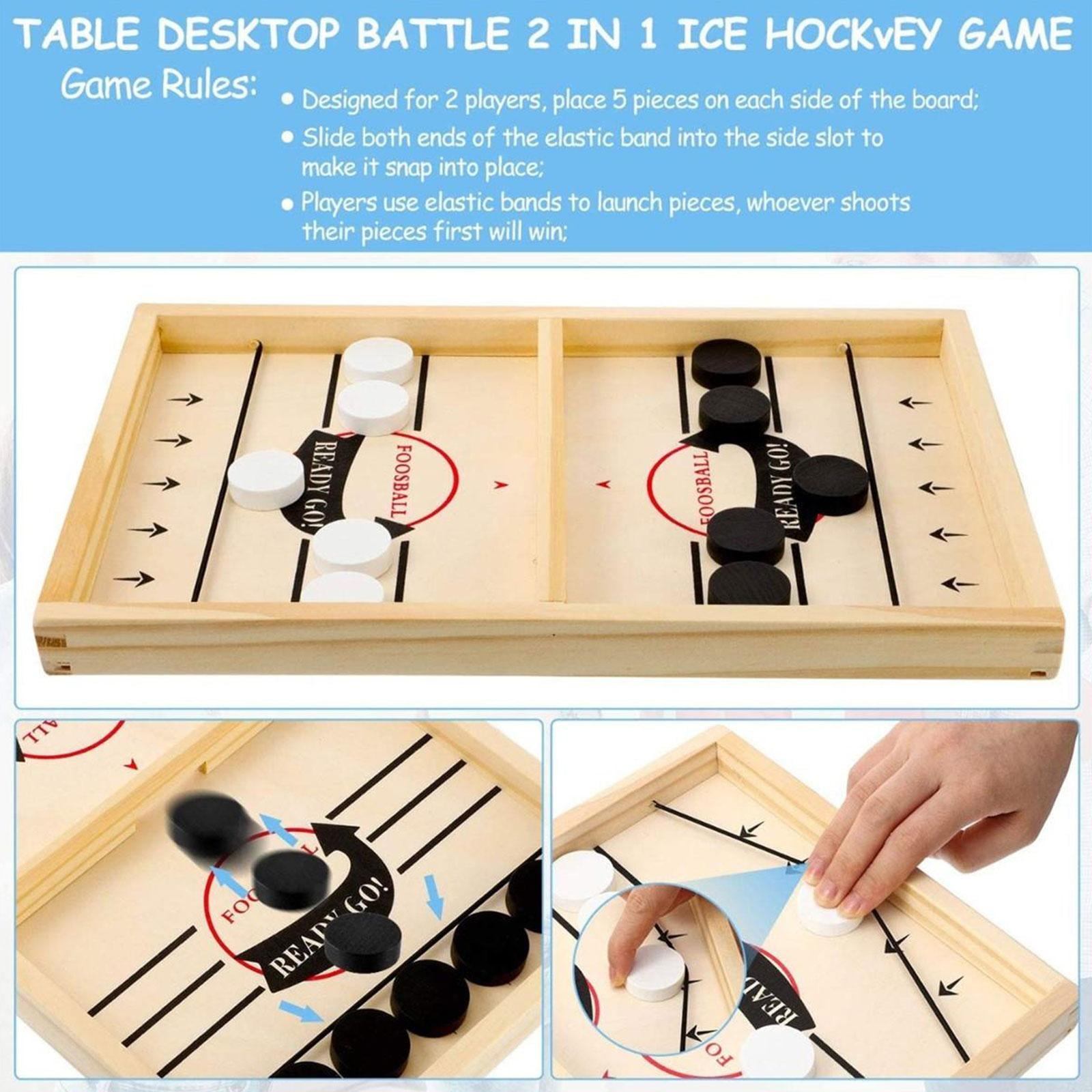  Sling Puck Game, Chess Game Set, Fast Sling Puck Game with  Chess Game, 2 in 1 Board Game Set, Large Size 22.7 in x 12.5 in, Wooden  Hockey Table Game : Toys & Games