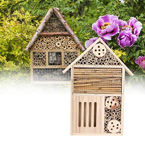 BORDSTRACT Wooden Insect House, Handicrafted Hanging Insect Hotel, Outdoor Garden Yard Patio Habitat for Bee Butterfly Insect Bug(A Type)