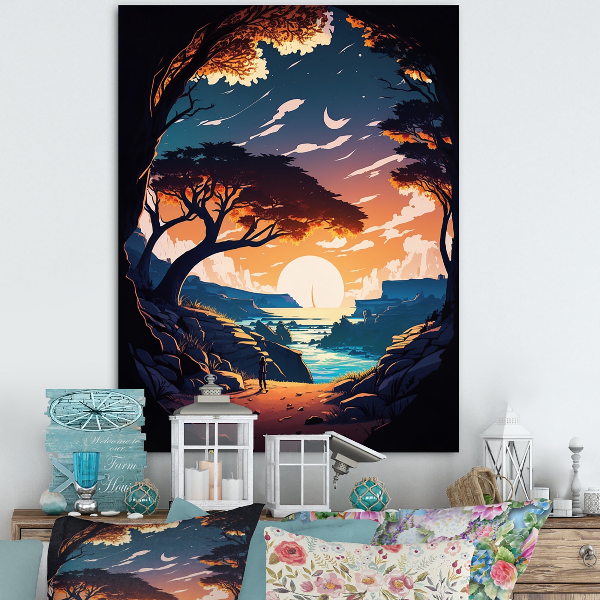 Designart Road To The Sunset III Canvas Wall Art