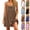 Brown, variant on Women's V Neck Slip Dress Swing Ruffle Hem Dress with Bow Soft Breathable Relaxed Fit Loungewear Dresses for Women Brown S