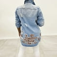 thumbnail image 3 of Vedolay Tops for Women Casual Womens Casual Long Sleeve Coat with Fringe Rhinestones Jean Jacket,Light Blue M, 3 of 5