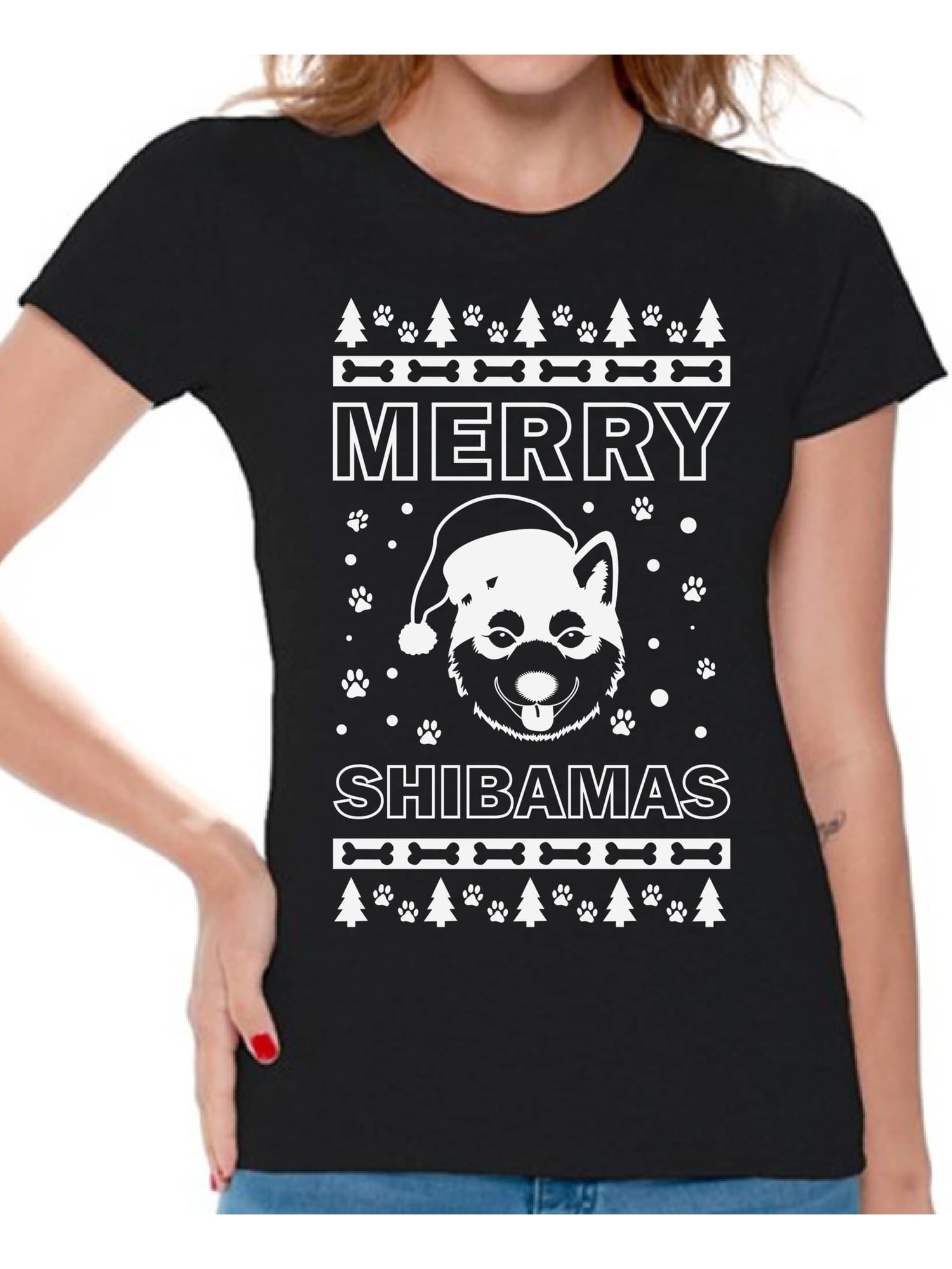 Shirts For Women Funny Santa Shiba Inu Shirt Womens Holiday Shirts For Women Funny Santa Shiba Inu Shirt Womens Holiday