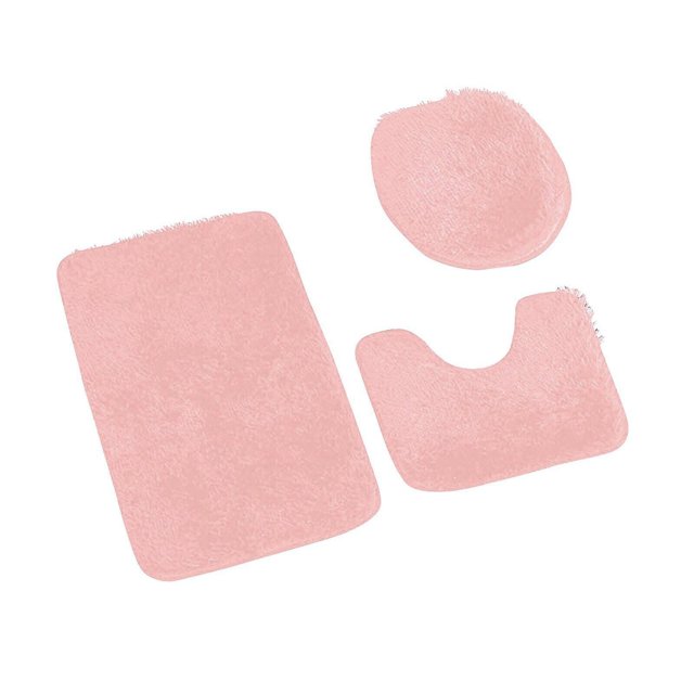 Bathroom Rug Sets 3 Piece Non Slip, Toilet Lid Cover and Contours Mat, Bath Mats Shower Mats Bath Rug Mat for Tub Toilet Bathroom