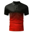 thumbnail image 3 of iOPQO Polo Shirts For Men Mens Fashion Casual Sports Gradient Lapel Short Sleeve Shirt Topmens T Shirt Mens Shirts Red L, 3 of 4
