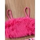 thumbnail image 3 of Conjunto de ropa de verano para niña Camisola de felpa sin mangas Falda plisada de cuadros elásticos con bolsa cruzada Set Nituyy Bonito conjunto de verano rosa para niñas., 3 of 5