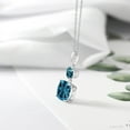 thumbnail image 5 of Gem Stone King 6.30 Cttw London Blue Topaz Pendant Necklace for Women | 925 Sterling Silver | Gemstone November Birthstone | Cushion 10MM | Round 6MM | Fine Jewelry Gifts for Her Mom Wife, 5 of 5