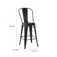 thumbnail image 5 of Metal Frame Dining Chair with Vertical Slat, Set of 2, Black, 5 of 5