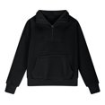 thumbnail image 5 of Girls Sweatshirt Half Zip Hoodie Pullover Sweatshirts for Teen Girls Fall Winter Clothes Thumb Hole Spring Shirt Coat Solid, 5 of 7