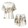thumbnail image 4 of Lsque Western Desert Cowboys Women's Short-Sleeved Pajama Set - 2 Piece Soft and Lightweight Sleepwear Set-X-Large, 4 of 9
