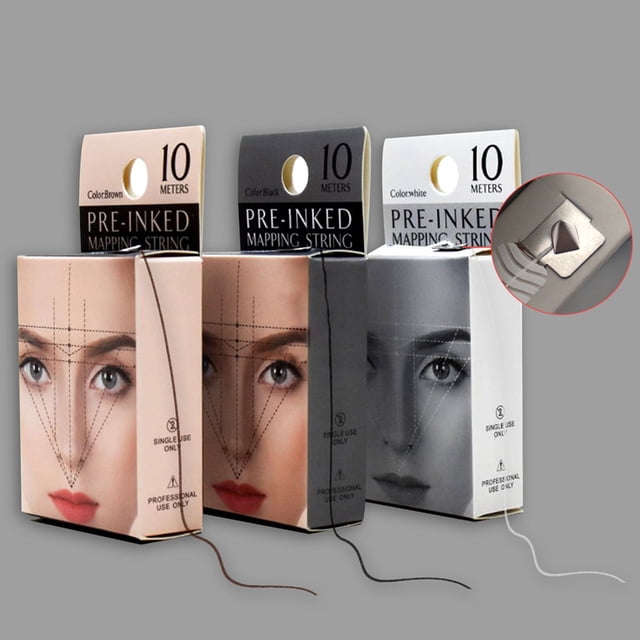 Eyebrow Mapping String Easy to Use Simple Operation Mini Pre-inked Mapping String for Women